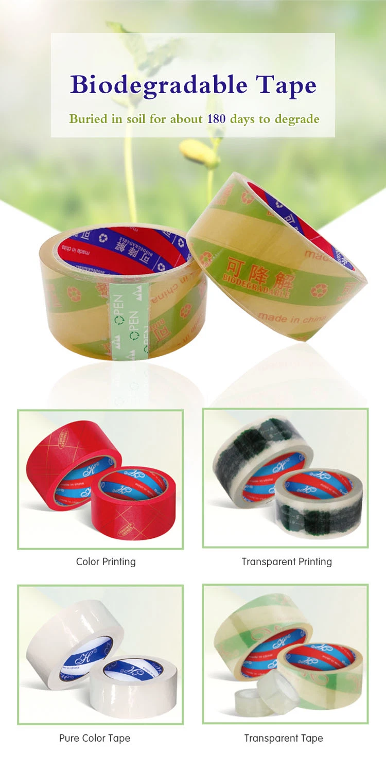 Custom Logo Printed Clear Packaging Adhesive Sealing Cello Biodegradable Plastic Packing Tape