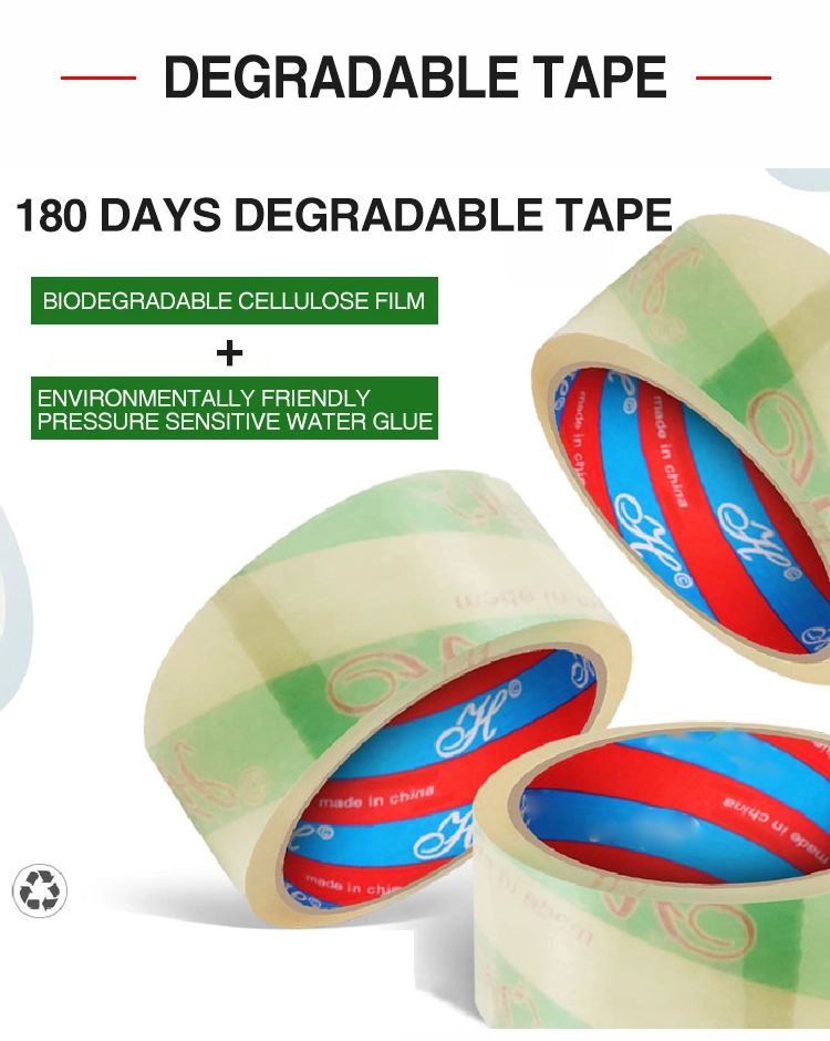Printed Cellophane Biodegradable Stationery Self Adhesive Degradable Sealing Tape