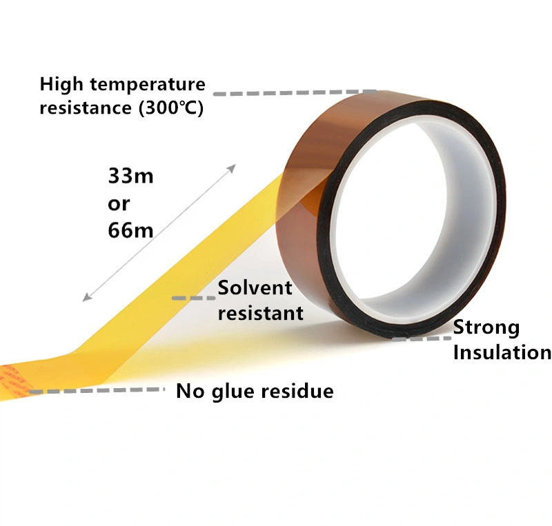 Masking Adhesive Tape for High Temperatures Gold Anti Static Polyimide Tempurature PCB