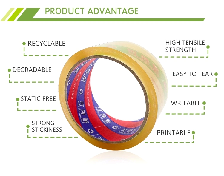 Wholesale High Sticky Printable Biodegradable Plastic Writable Custom Packing Tape