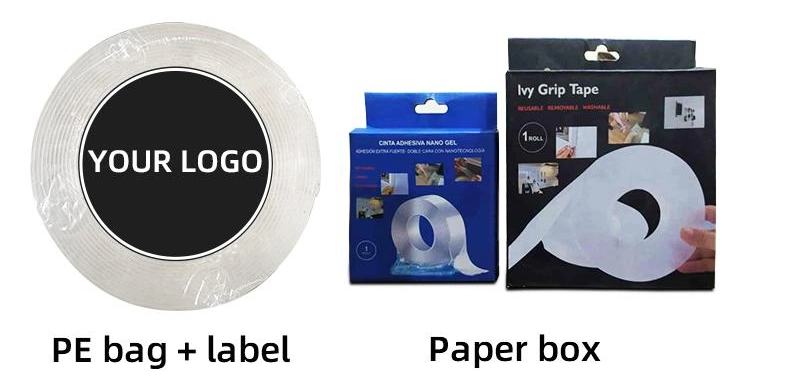 Factory Supply Waterproof Reusable Washable Strong Glue Transparent Jumbo Roll Heavy Duty Acrylic Mounting Clear Foam Double Sided Adhesive Nano Gel Tape