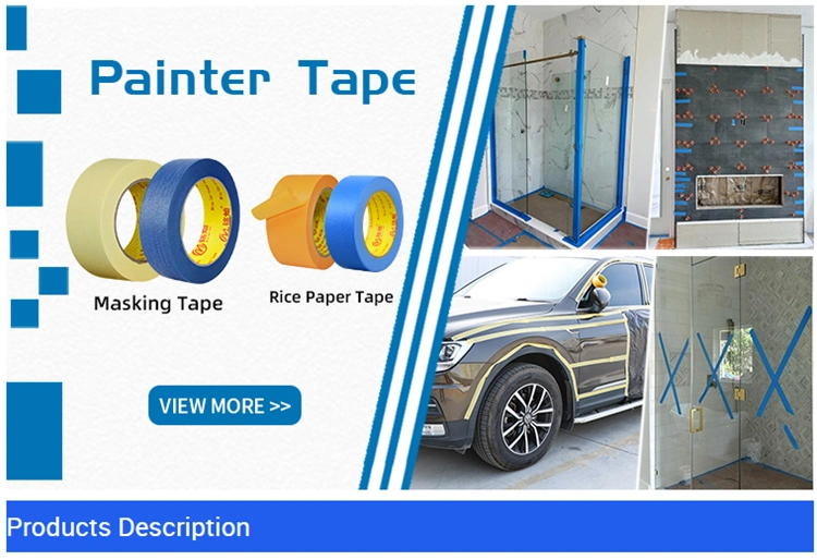 UV Resistance 14 Days No Residue Cinta Car Automotive Painter&prime;s Tapes High Adhesive Jumbo Roll Washi Crepe Paper Masking Blue Painters Tape for Painting