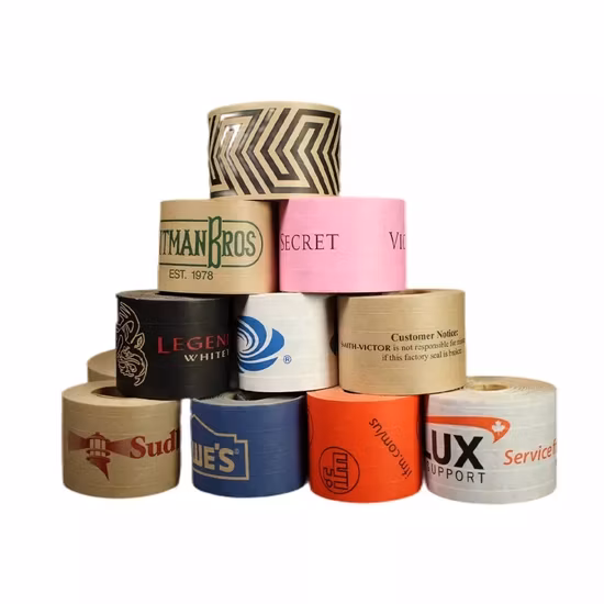 Solvent Glue Packing Craft Banding Custom Logo 130u Self Adhesive Kraft Paper Tape